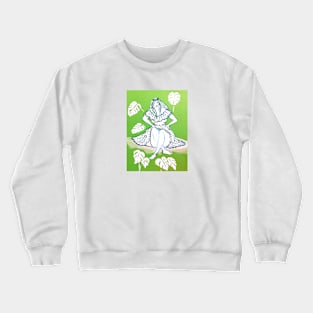 Girl And Tropical Plants Crewneck Sweatshirt